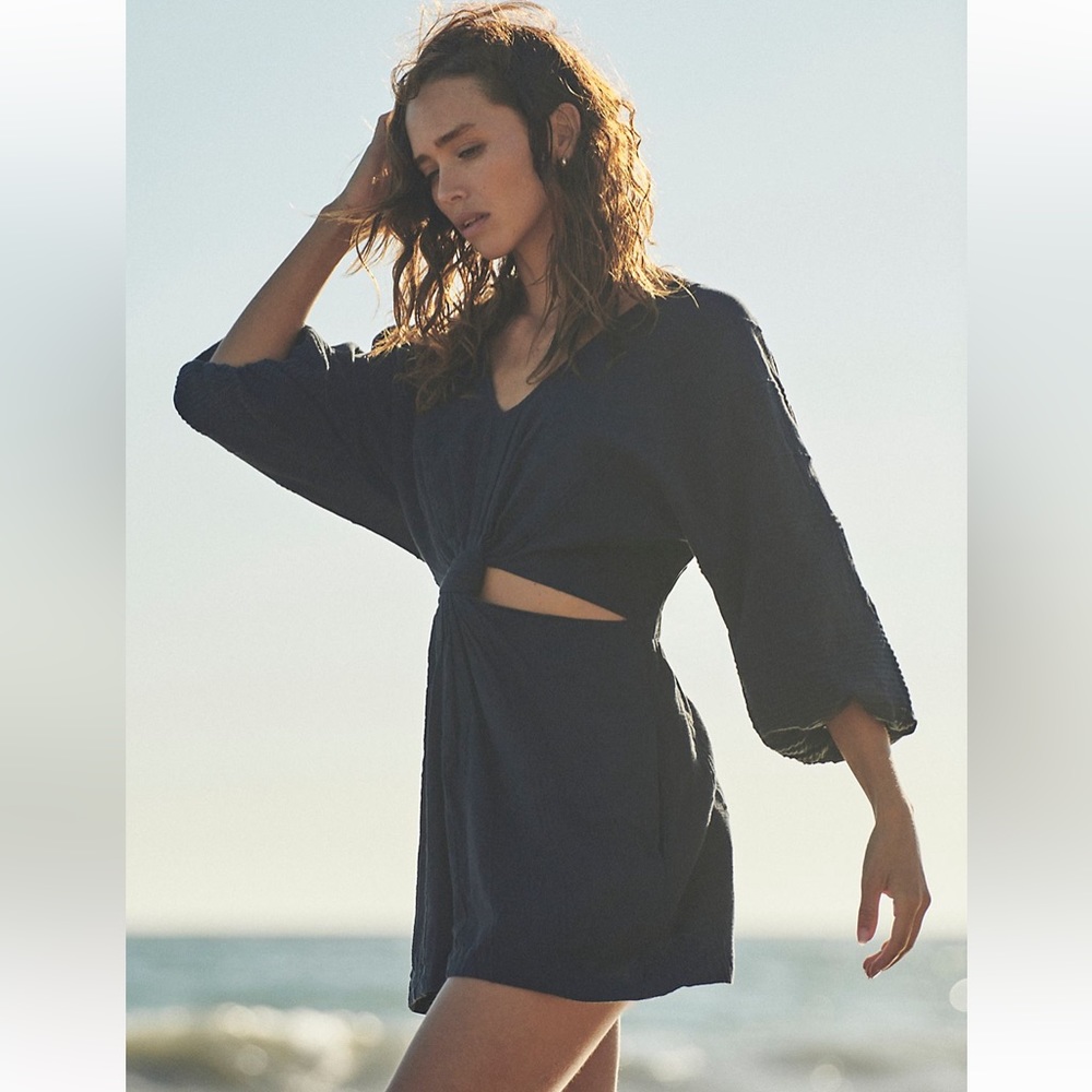 Free People Knotty But Nice Romper in black